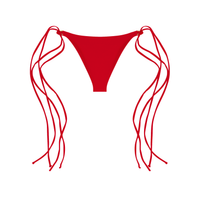 Skyler Swimwear Bikini V bottom in cherry red – front view
