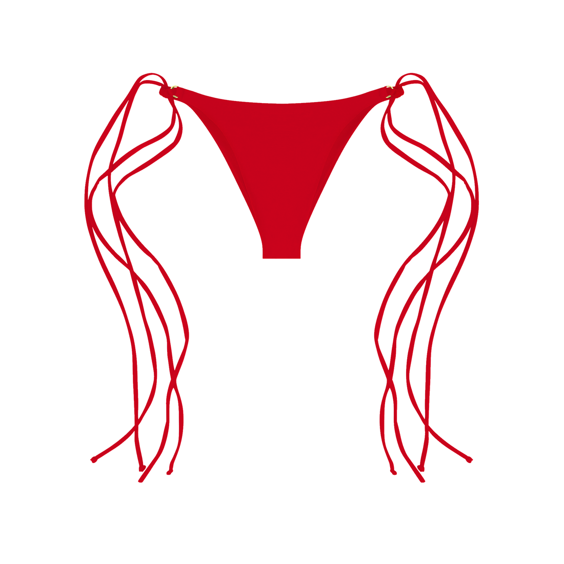 Skyler Swimwear Bikini V bottom in cherry red – front view
