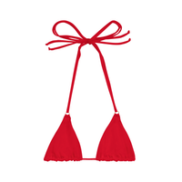 Skyler Swimwear Bikini V top in cherry red – front view
